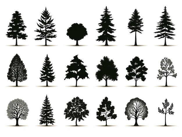 Tree silhouette collection image only