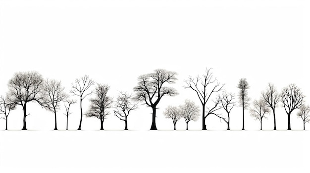 tree silhouette illustration on white isolated background