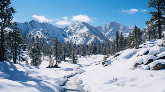 Tree snow view pine winter