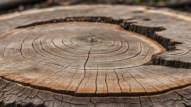 Фото Столб дерева с ежегодным кольцом и трещинами