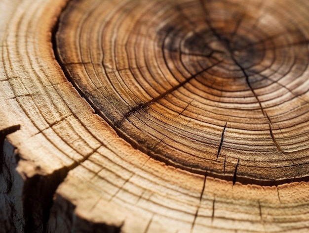 A tree stump with a ring of wood and the rings of the rings are visible.