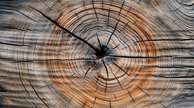 A tree stump with a small black line in the center.