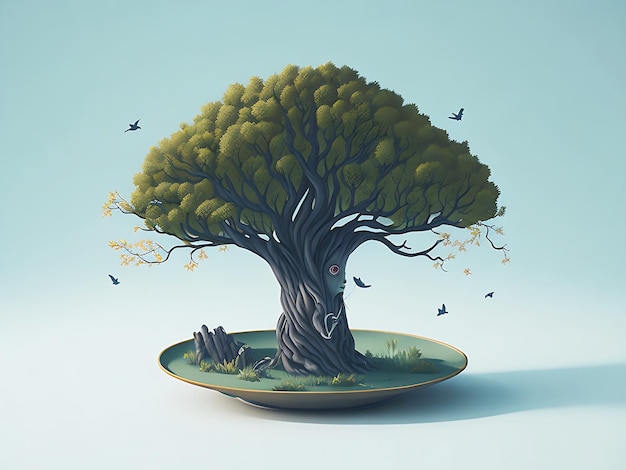 A tree in a teacup ai generator