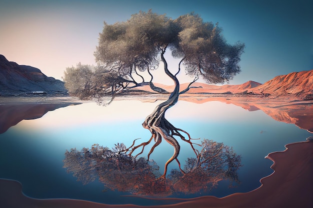 A tree on the water Generative AI