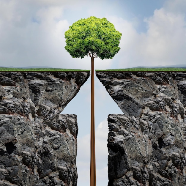 a tree with a arrow pointing down to the ground is a symbol for the business and success.