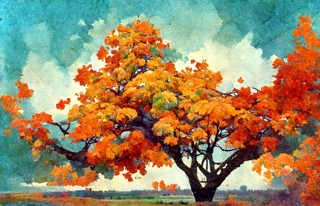 Tree with autumn foliage