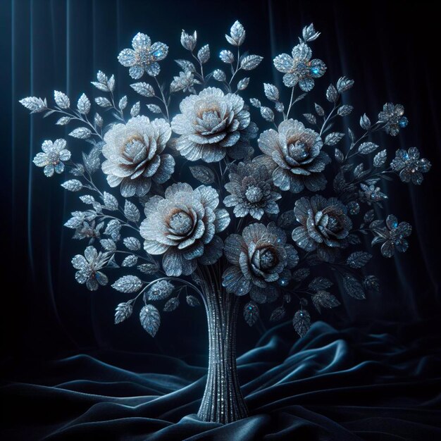 дерево с цветами на нем сделано художником