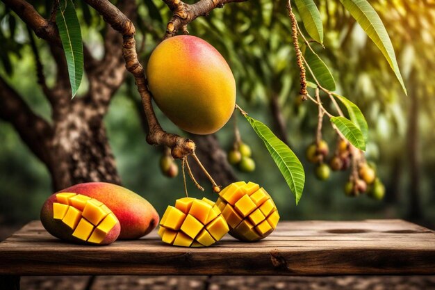 Photo a tree with fruits and fruits on it and a branch with the word peaches on it