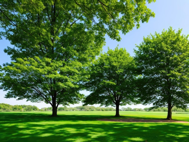 Photo a tree with green leaves landscape