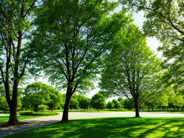 Photo a tree with green leaves landscape