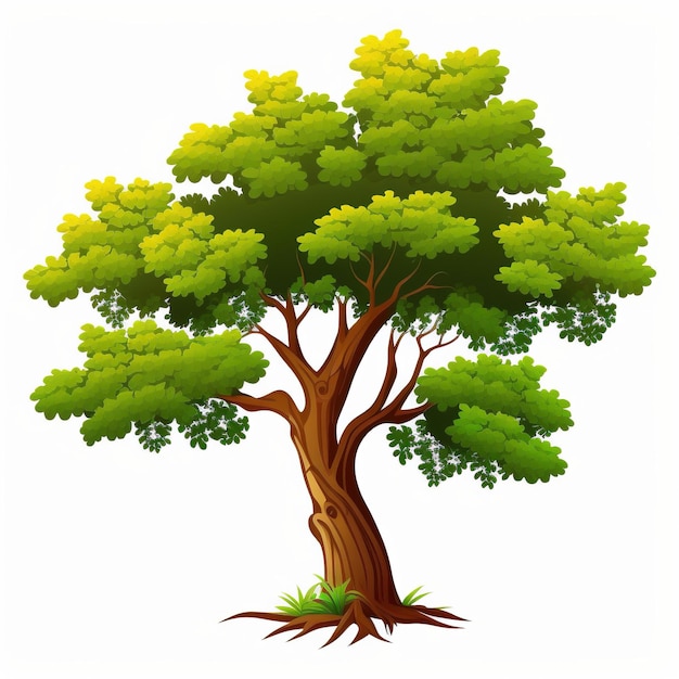 Foto un albero con un tronco verde e le radici