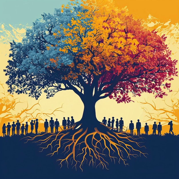 a tree with its roots representing existing customers and its branches representing new customers