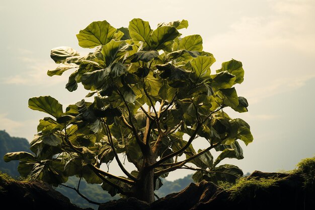 Photo a tree with leaves delight