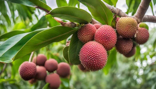 Photo a tree with many fruits that are growing on it