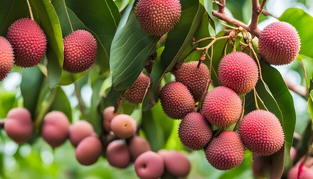 Photo a tree with many fruits that are on it