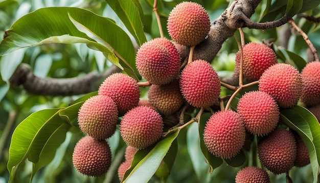 Photo a tree with many fruits that are on it