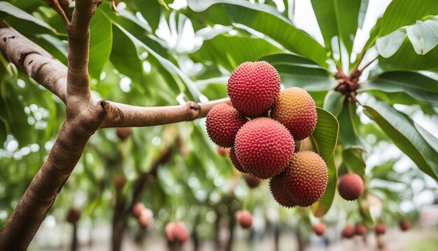 Photo a tree with many ripe fruit on it