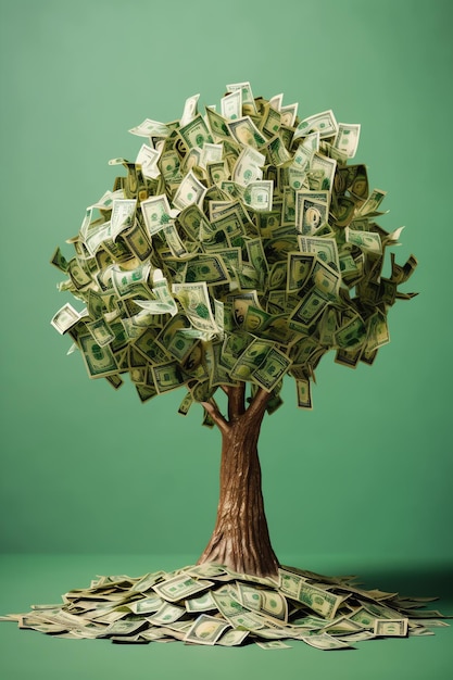 A tree with a money tree illyustration