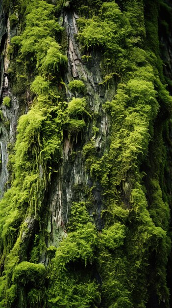 Photo a tree with moss on it