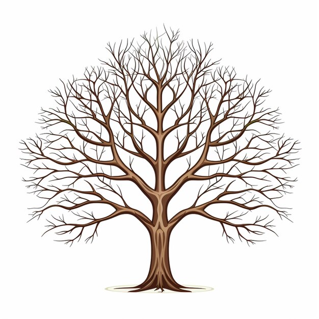 a tree with no leaves on it is shown in this image generative ai