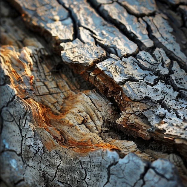 a tree with a piece of bark that has a brown spot on it