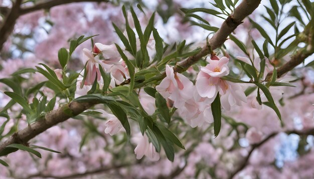 a tree with pink flowers that are blooming