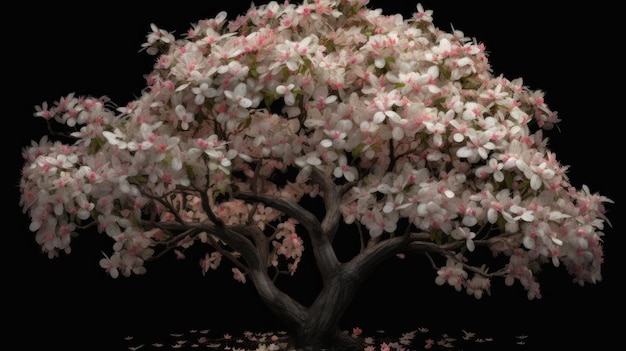 A tree with pink flowers