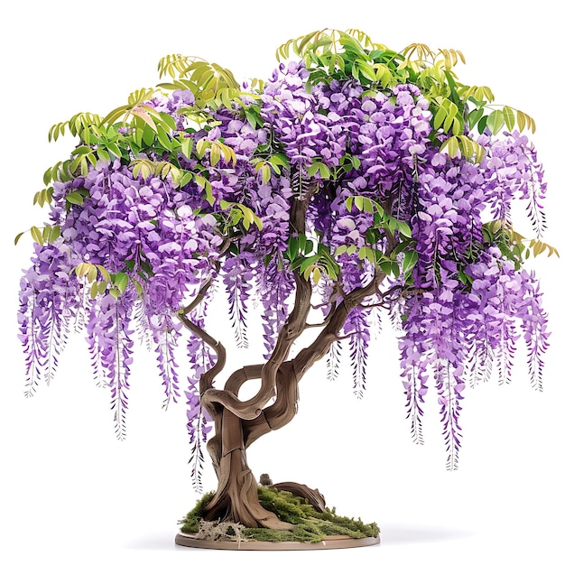 Photo a tree with purple flowers and a tree with the title quot spring quot on it