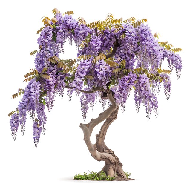 Photo a tree with purple flowers and the word bee on it
