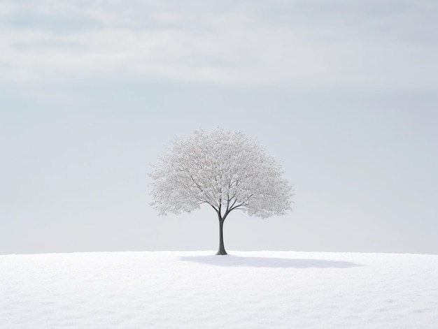 A tree with snow on it and the word " on it "