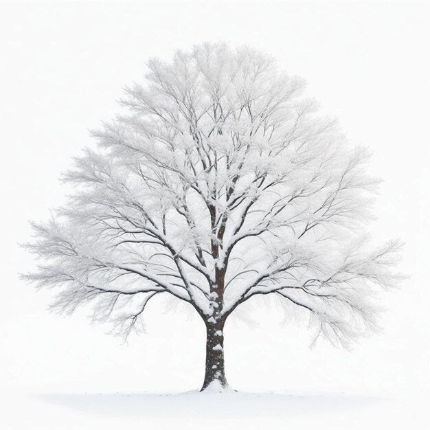 Foto albero con la neve