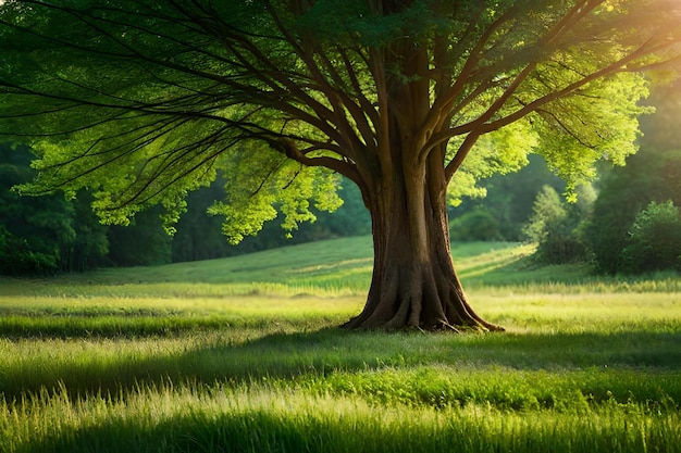 A tree with the sun shining through the branches