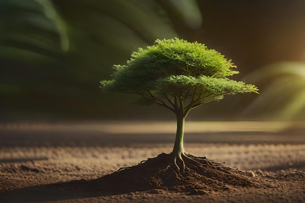 a tree with a tree on the top of it