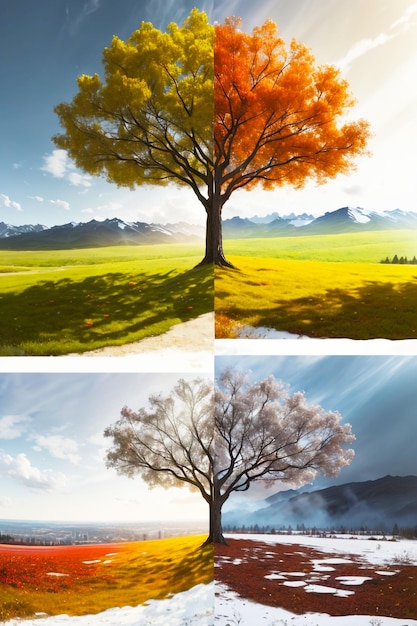 tree with two seasons compared scene