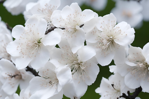 Premium AI Image | A tree with white flowers