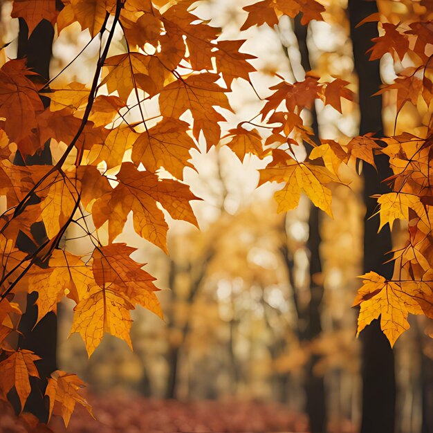 a tree with yellow leaves in the forest