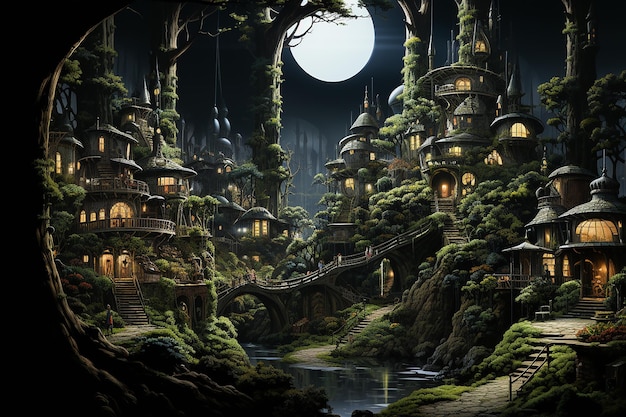 Treehouse Wookiee Village in the Forest Canopy