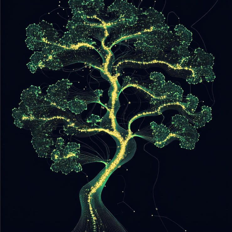 Photo a treelike data structure visualizing how recursion is handled in functional programming