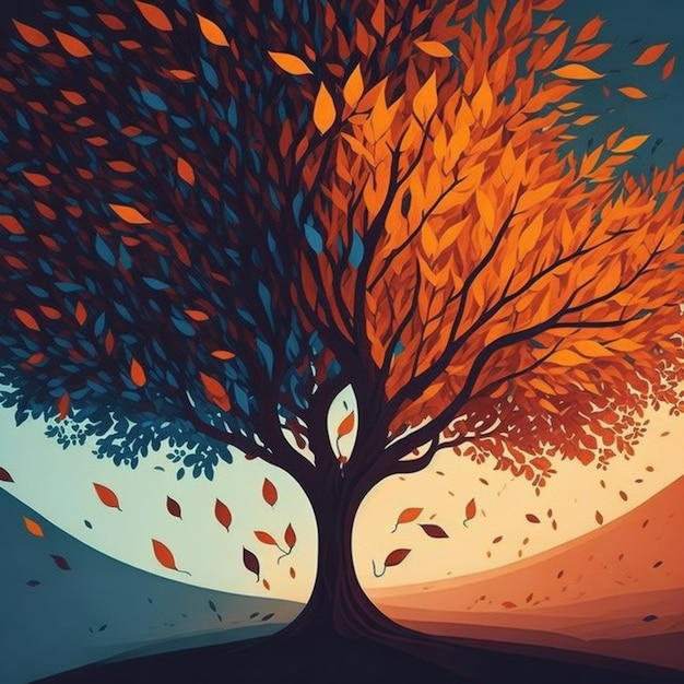 a trees in abstract background