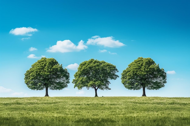 Foto alberi sul campo contro un cielo limpido