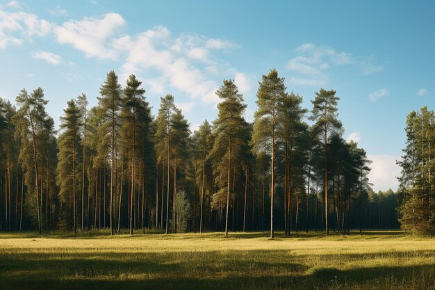 Foto alberi sul campo nella foresta