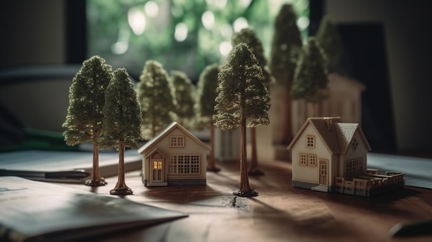 Деревья растут на кучах денег и схемы энергосбережения на моделях домов