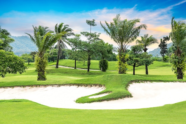 Alberi e sabbia sul campo da golf