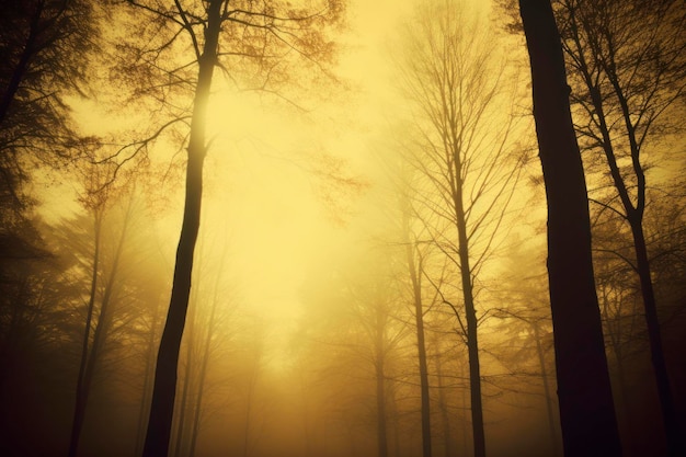 the trees on the sky in autumn in the style of dusseldorf school of photography