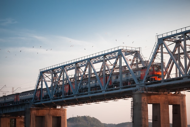 Trein. Spoorbrug.