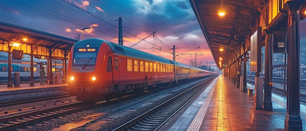 Treinauto die passagiers vervoert op het station