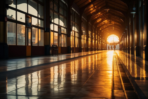 Treinstation Natuurlijk licht Genererende AI