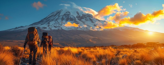 Photo trekking to the base of mount kilimanjaro wallpaper