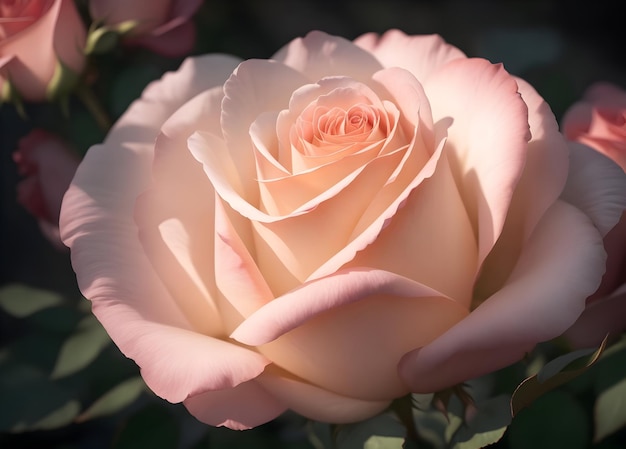 Trending levendige roos digitaal schilderij afbeelding gegenereerd met behulp van Ai