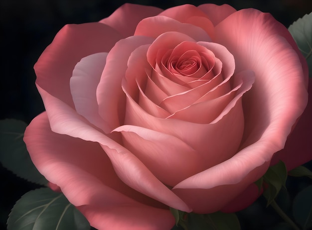 Trending vibrant rose digital painting image generated Ai